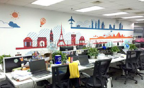 牟定教你设计办公室墙绘的方法。