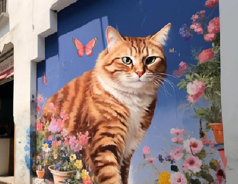 牟定自己绘制有个性的手绘墙