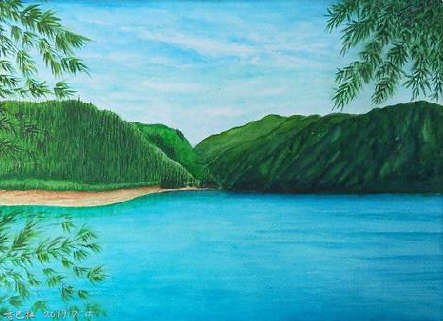 牟定在墙绘中，如何绘画绿水青山？