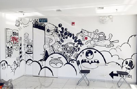 牟定手绘墙并非传统涂鸦。